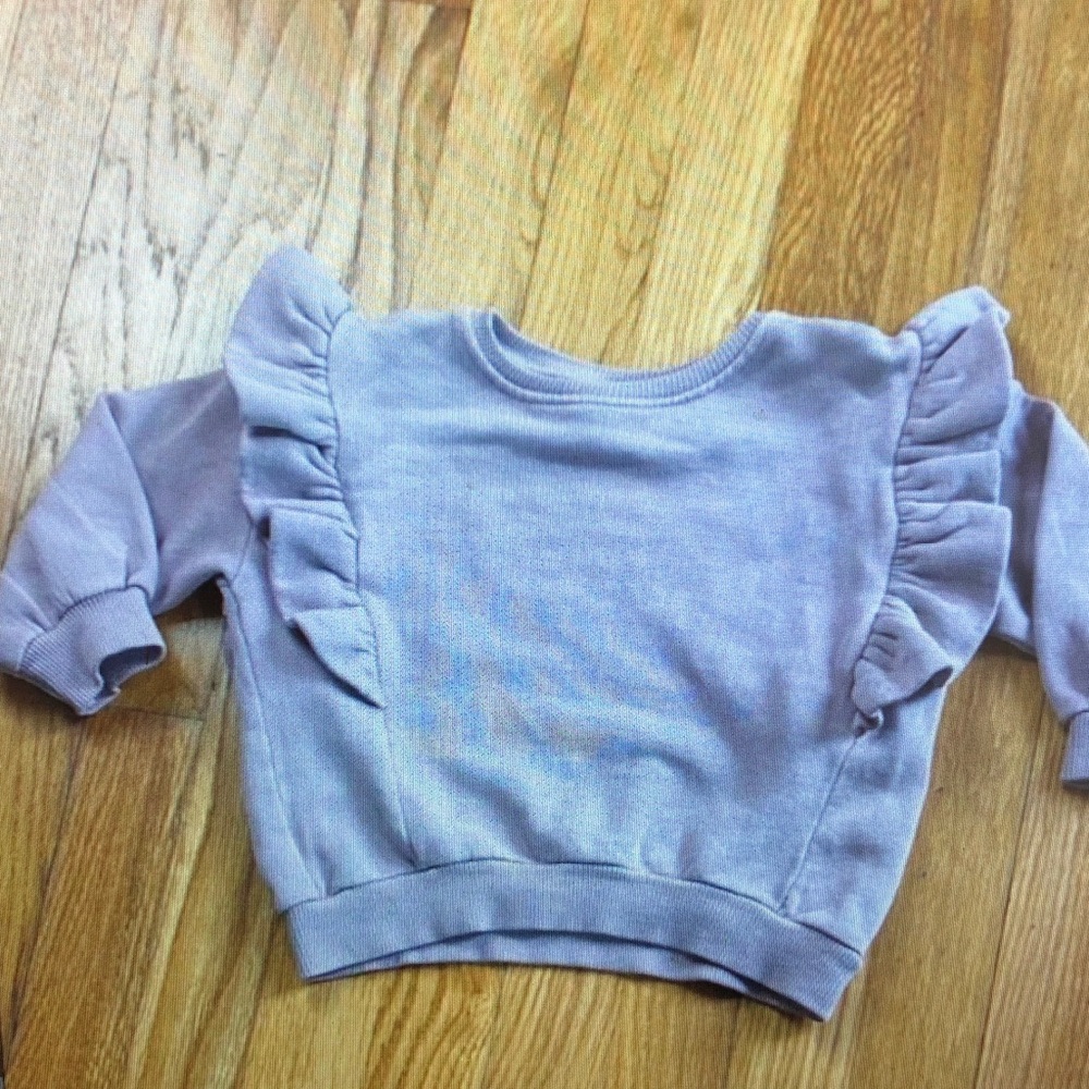 Lavender Ruffle Sleeve Kids Top